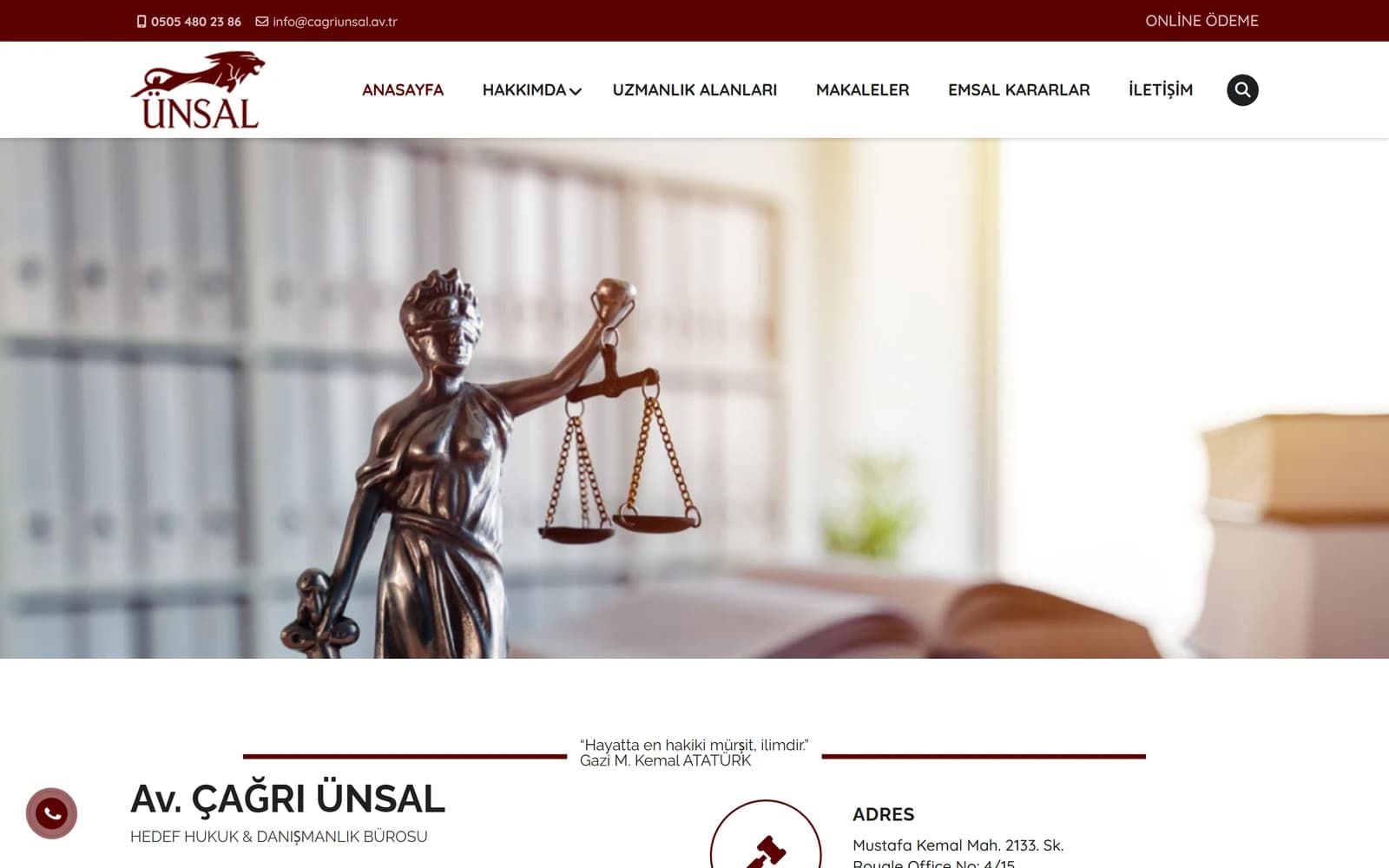 Avukat Çağrı Ünsal: sitenin ana sayfası