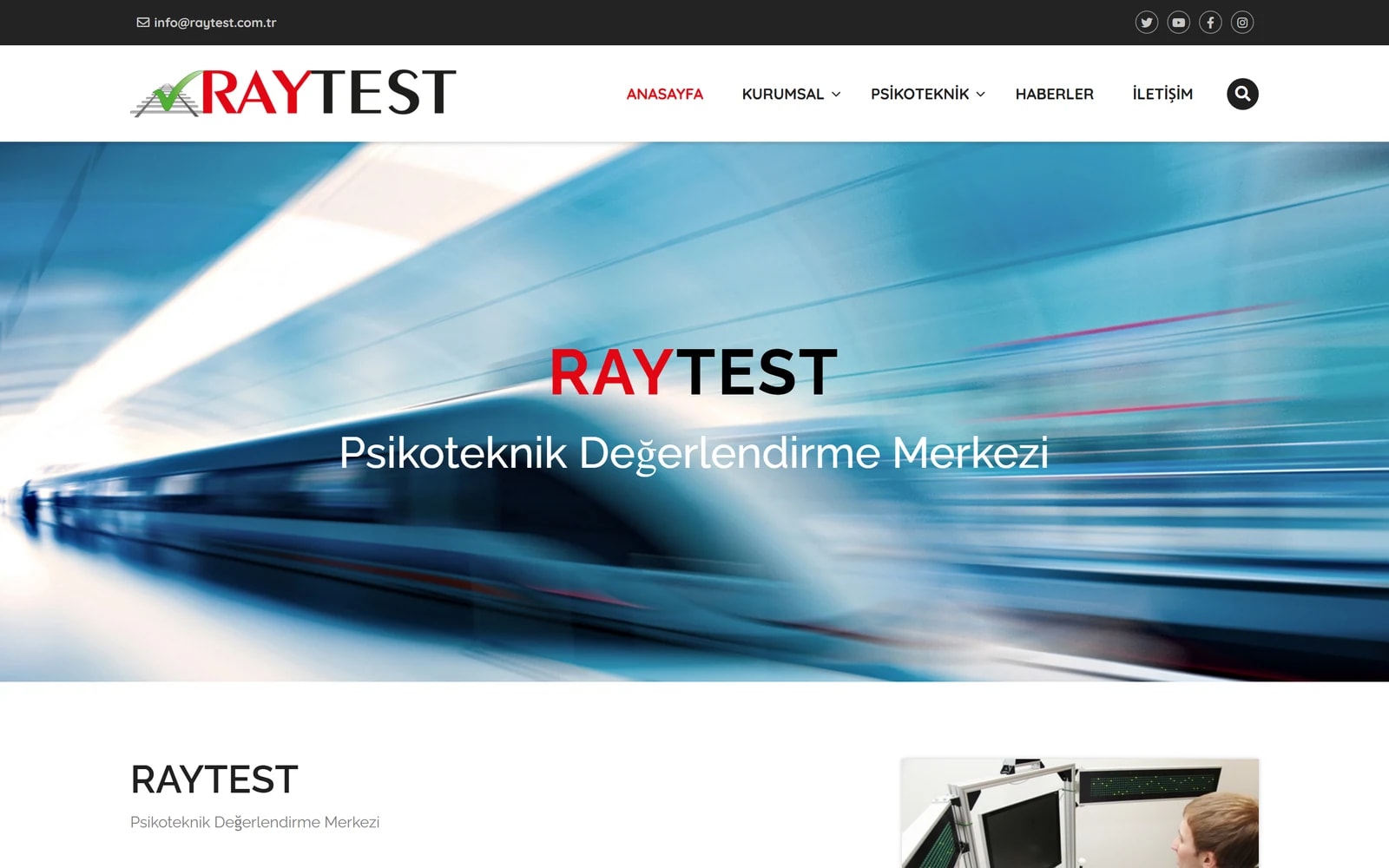 Raytest: sitenin ana sayfası