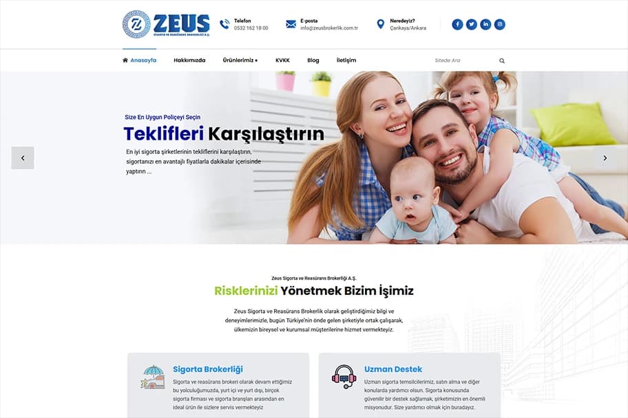 Zeus Sigorta Web Sitesi