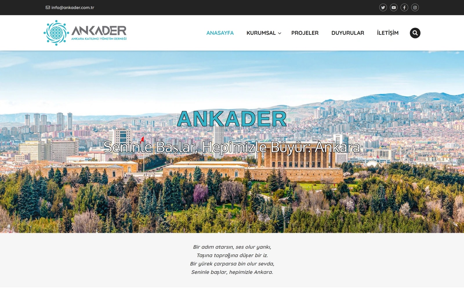 Ankader: sitenin ana sayfası