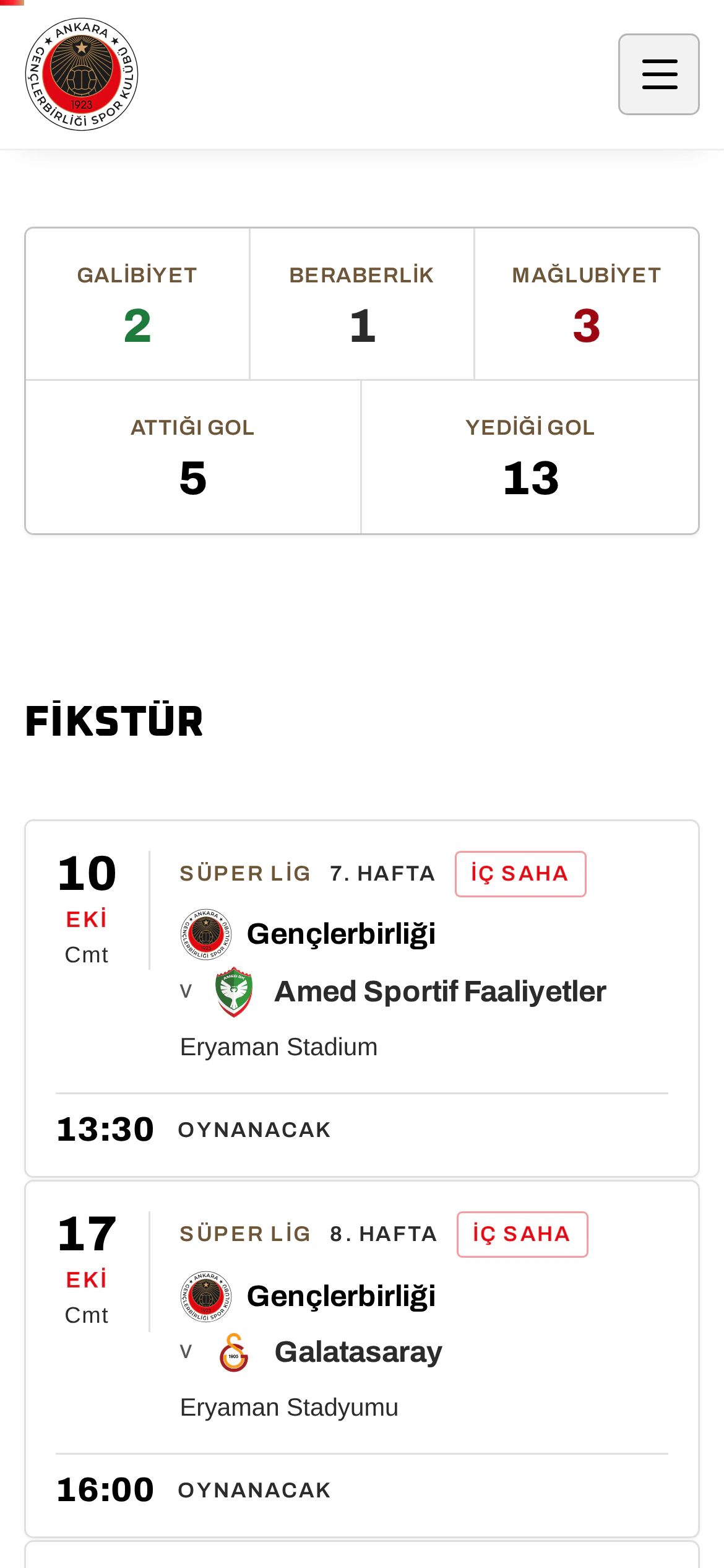 Telefonda fikstür